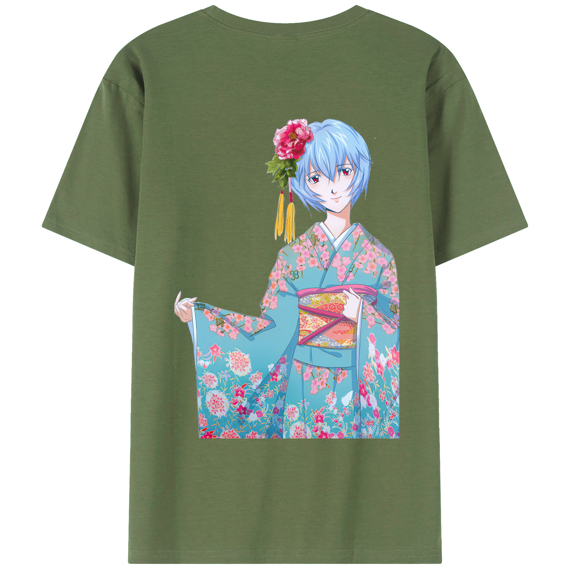 （画像用） EVA 新世紀エヴァンゲリオン 綿100％ メンズ半袖Tシャツ（バックプリント） 通気性